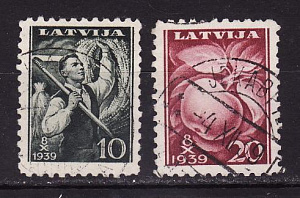 Латвия, 1939, Сельскохозяйственная выставка, 2 марки